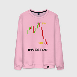 Свитшот хлопковый мужской Investor, цвет: светло-розовый