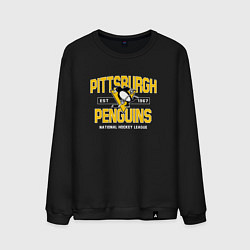 Свитшот хлопковый мужской Pittsburgh Penguins Питтсбург Пингвинз, цвет: черный