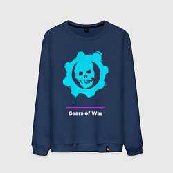 Свитшот хлопковый мужской Gears of War в неоновых цветах, цвет: тёмно-синий