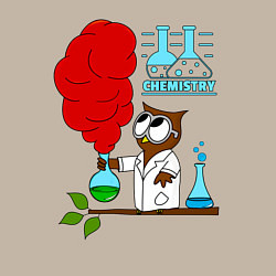 Свитшот хлопковый мужской Сова химик, цвет: миндальный — фото 2