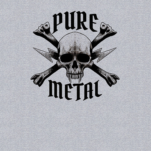 Мужской свитшот Heavy metal skullчистый металл / Меланж – фото 3