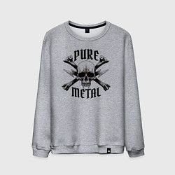 Свитшот хлопковый мужской Heavy metal skullчистый металл, цвет: меланж