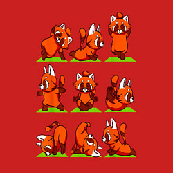 Свитшот хлопковый мужской Йога красной панды, цвет: красный — фото 2