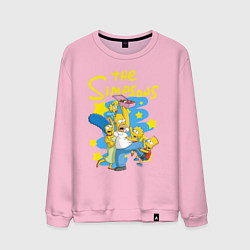 Свитшот хлопковый мужской The SimpsonsСемейка Симпсонов, цвет: светло-розовый