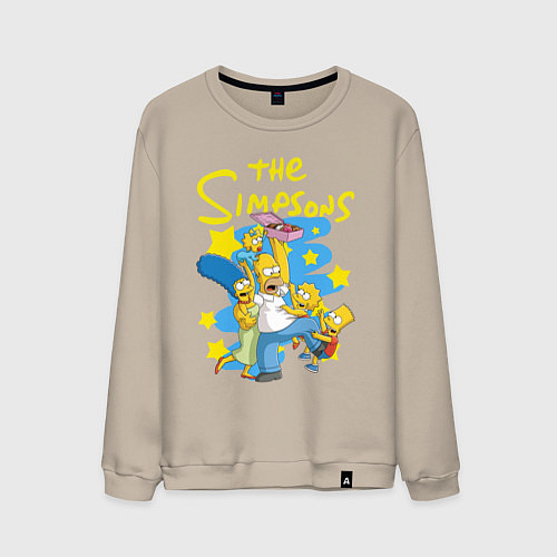 Мужской свитшот The SimpsonsСемейка Симпсонов / Миндальный – фото 1