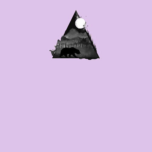 Мужской свитшот Ночной мишка / Лаванда – фото 3