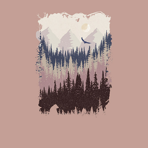 Мужской свитшот Дикая природа / Пыльно-розовый – фото 3