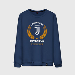 Свитшот хлопковый мужской Лого Juventus и надпись Legendary Football Club, цвет: тёмно-синий