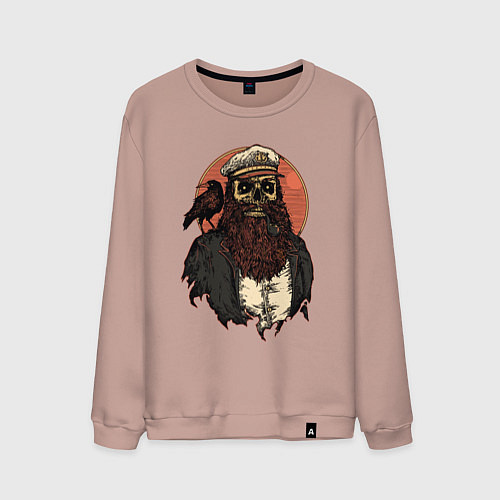Мужской свитшот Пират скелет / Пыльно-розовый – фото 1