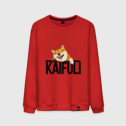Свитшот хлопковый мужской Kaifuli shiba inu, цвет: красный