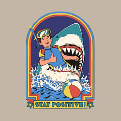 Свитшот хлопковый мужской Stay positive всегда, цвет: миндальный — фото 2