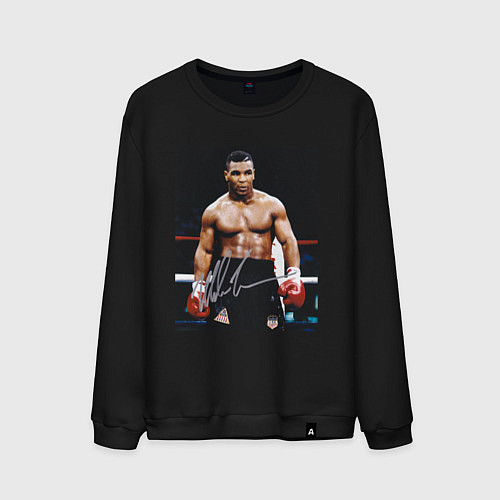 Мужской свитшот Майк Тайсон Фото с авторгафом Mike Tyson / Черный – фото 1