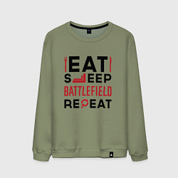 Мужской свитшот Надпись: Eat Sleep Battlefield Repeat