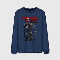 Свитшот хлопковый мужской Terminator 2 - T800, цвет: тёмно-синий