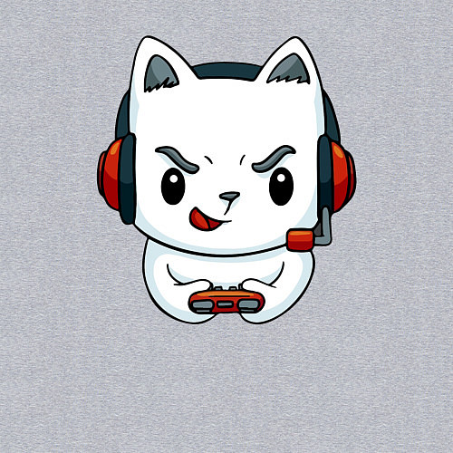 Мужской свитшот Кот игроман The cat is a gambler / Меланж – фото 3