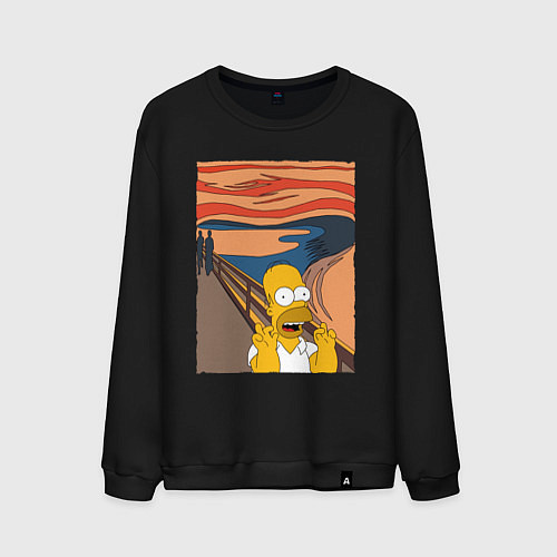 Мужской свитшот Гомер Симпсон Крик / Черный – фото 1