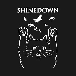 Свитшот хлопковый мужской Shinedown Рок кот, цвет: черный — фото 2