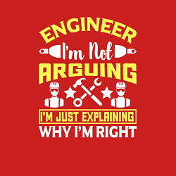 Свитшот хлопковый мужской Инженер всегда прав, цвет: красный — фото 2