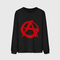 Свитшот хлопковый мужской Символ анархии, цвет: черный