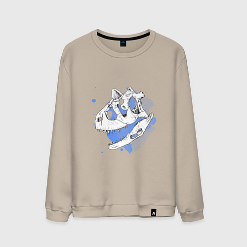 Мужской свитшот Череп Динозавра Карнотавр / Миндальный – фото 1