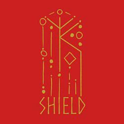 Свитшот хлопковый мужской Руническая вязь - Защита, цвет: красный — фото 2