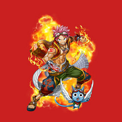 Свитшот хлопковый мужской Нацу Драгнил и Хеппи, цвет: красный — фото 2