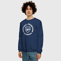 Свитшот хлопковый мужской Символ Arsenal и надпись Football Legends and Cham, цвет: тёмно-синий — фото 2