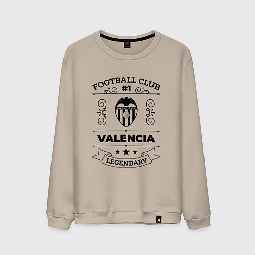 Мужской свитшот Valencia: Football Club Number 1 Legendary / Миндальный – фото 1