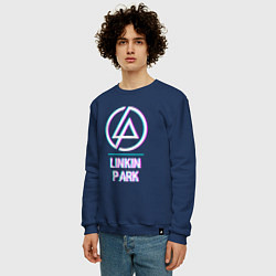 Свитшот хлопковый мужской Linkin Park Glitch Rock, цвет: тёмно-синий — фото 2