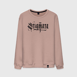 Свитшот хлопковый мужской Stigmata логотип, цвет: пыльно-розовый
