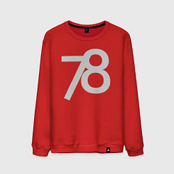Свитшот хлопковый мужской Огромные цифры 78, цвет: красный