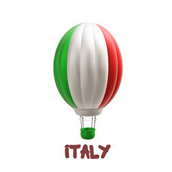 Свитшот хлопковый мужской 3d aerostat Italy flag, цвет: белый — фото 2