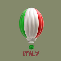 Свитшот хлопковый мужской 3d aerostat Italy flag, цвет: авокадо — фото 2