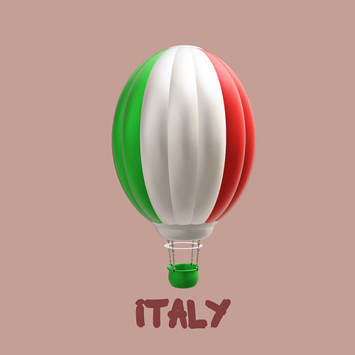 Мужской свитшот 3d aerostat Italy flag / Пыльно-розовый – фото 3