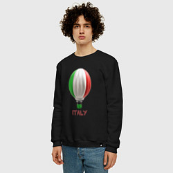 Свитшот хлопковый мужской 3d aerostat Italy flag, цвет: черный — фото 2