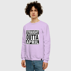 Свитшот хлопковый мужской Прямо из апреля, цвет: лаванда — фото 2