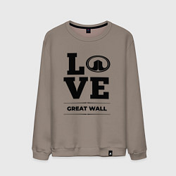 Свитшот хлопковый мужской Great Wall Love Classic, цвет: утренний латте