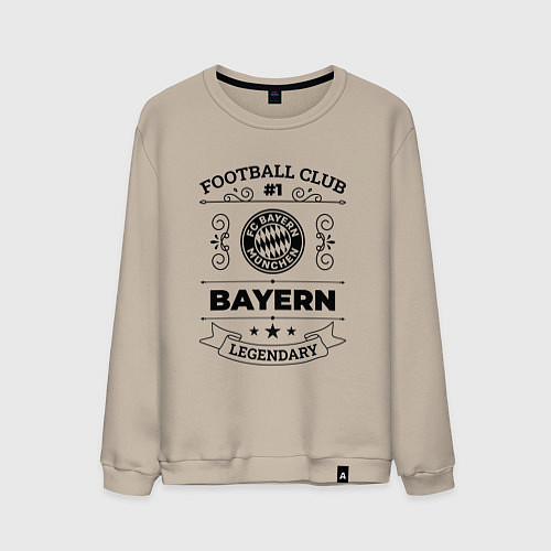 Мужской свитшот Bayern: Football Club Number 1 Legendary / Миндальный – фото 1