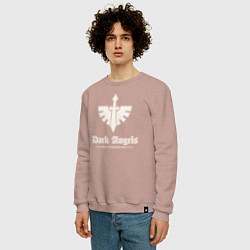 Свитшот хлопковый мужской Темные ангелы лого винтаж, цвет: пыльно-розовый — фото 2