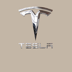 Свитшот хлопковый мужской Tesla Logo Тесла Логотип, цвет: миндальный — фото 2