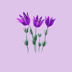 Свитшот хлопковый мужской Flowers purple white light, цвет: лаванда — фото 2