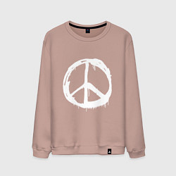 Свитшот хлопковый мужской Pacific symbol white, цвет: пыльно-розовый