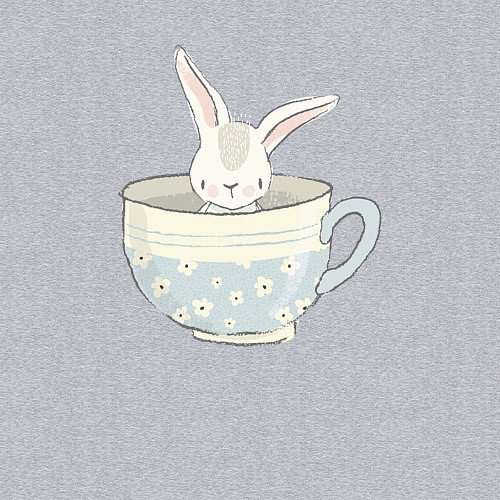 Мужской свитшот Кролик в чашке / Меланж – фото 3