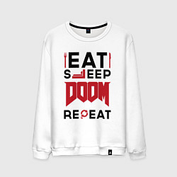 Мужской свитшот Надпись: Eat Sleep Doom Repeat