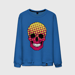 Свитшот хлопковый мужской Pop-art skull, цвет: синий
