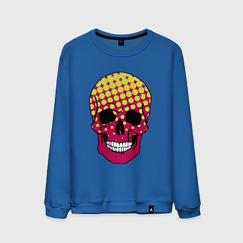 Мужской свитшот Pop-art skull / Синий – фото 1