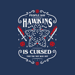 Свитшот хлопковый мужской ОЧЕНЬ СТРАННЫЕ ДЕЛА : HAWKINS IS CURSED, цвет: тёмно-синий — фото 2