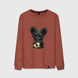 Свитшот хлопковый мужской Футбол - Пантера, цвет: кирпичный