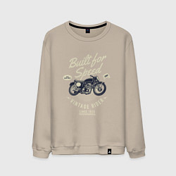Свитшот хлопковый мужской Vintage Moto, цвет: миндальный