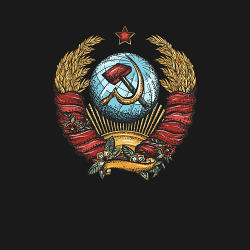 Мужской свитшот Серп и молот СССР / Черный – фото 3